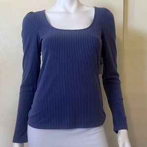 Anthropologie Soft Blue Ribbed Top